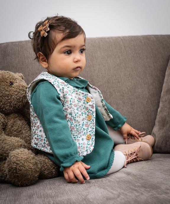 Gilet sans manches réversible coupe courte bébé fille vue2 - GEMO(BB COUCHE) - GEMO