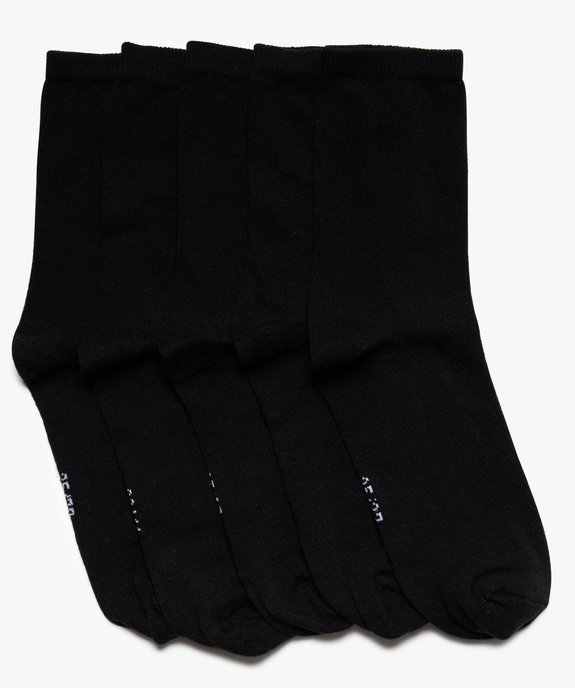 Chaussettes femme unies en coton (lot de 5) vue1 - GEMO(HOMWR FEM) - GEMO