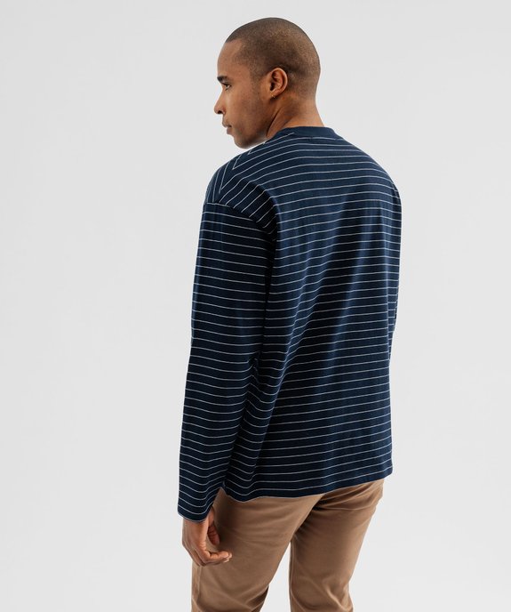 Tee-shirt manches longues à rayures homme vue3 - GEMO (HOMME) - GEMO