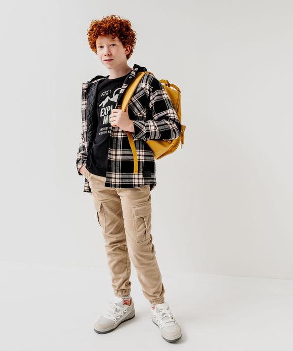 Sur-chemise à carreaux avec capuche garçon vue6 - GEMO (JUNIOR) - GEMO