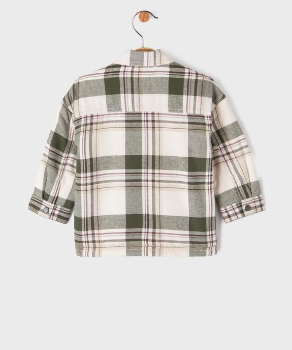 Chemise à carreaux zippée doublée polaire bébé garçon vue4 - GEMO(BEBE DEBT) - GEMO
