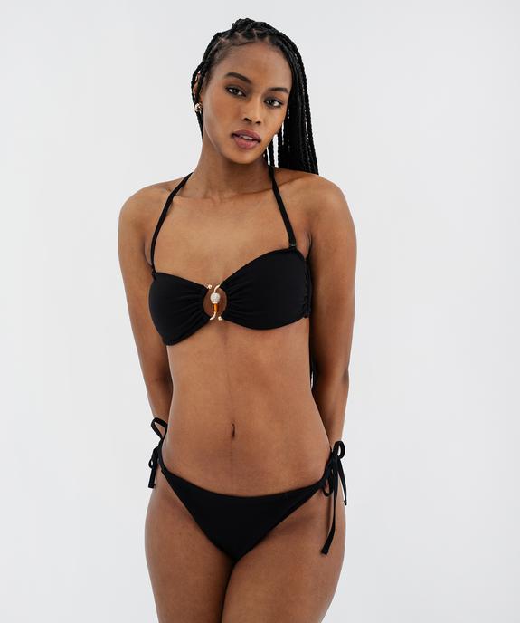 Haut de maillot de bain bandeau avec bijou et mousses amovibles femme vue6 - GEMO (PLAGE) - GEMO