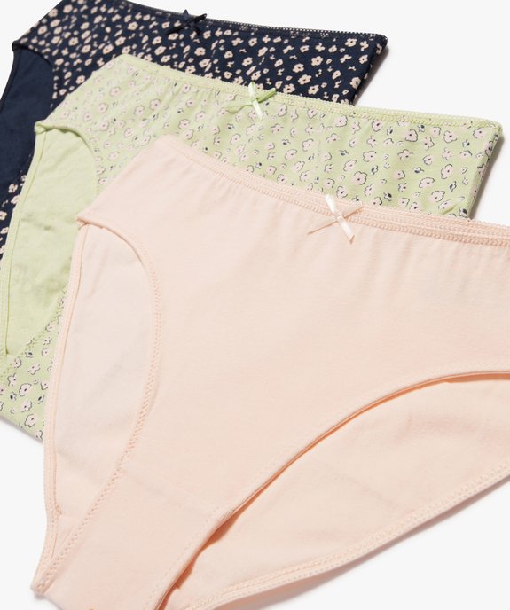 Culottes à motifs fleuris en coton extensible fille (lot de 3) vue2 - GEMO 4G FILLE - GEMO