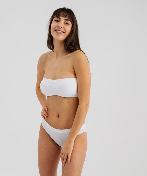 Soutien-gorge bandeau sans coutures avec coussinets amovibles vue6 - GEMO 4G FEMME - GEMO