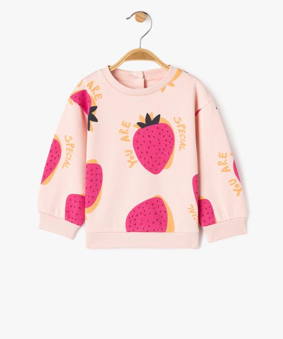 Sweat molletonné bébé fille avec motifs et message vue1 - GEMO 4G BEBE - GEMO