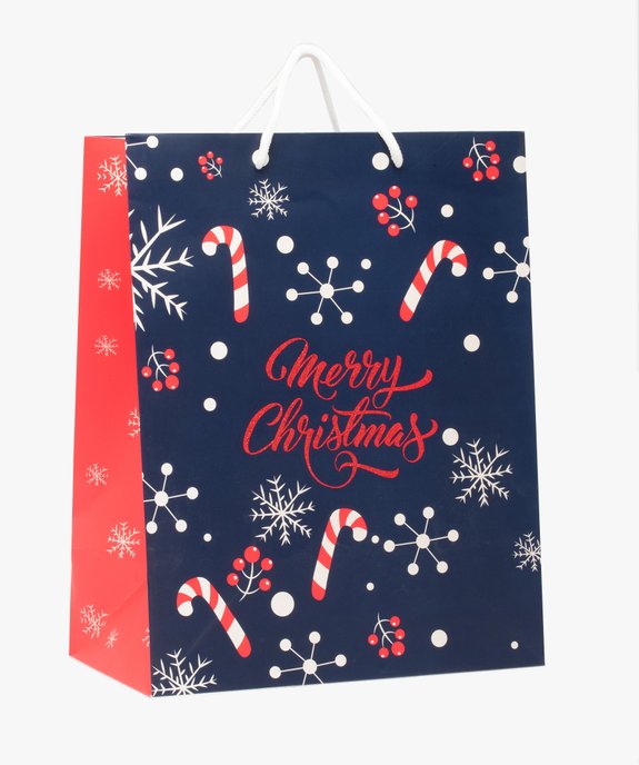Sac cadeau imprimé spécial Noël vue1 - GEMO 4G FEMME - GEMO