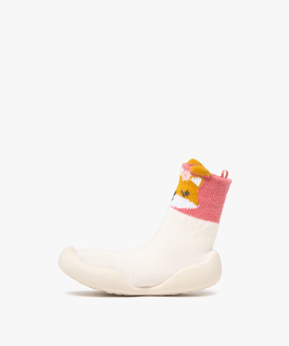 Chaussons bébé fille forme chaussette avec semelle anti-dérapante vue3 - GEMO (ENFANT) - GEMO