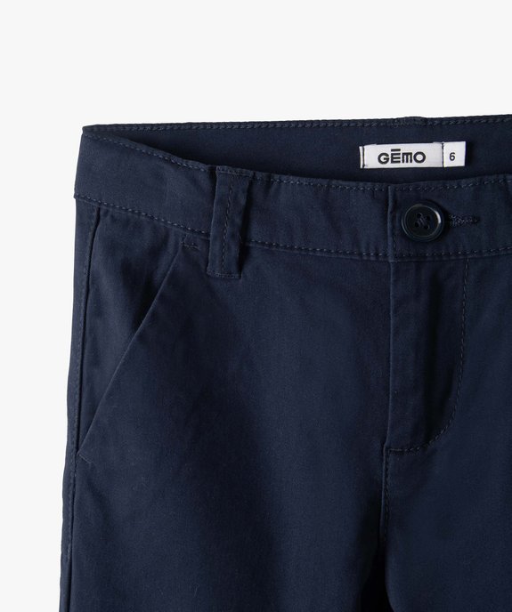 Pantalon chino slim uni garçon vue4 - GEMO 4G GARCON - GEMO