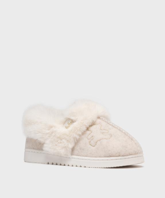 Chaussons fourrés à épaisse semelle crantée femme - LuluCastagnette vue2 - LULU CASTAGNETT - GEMO