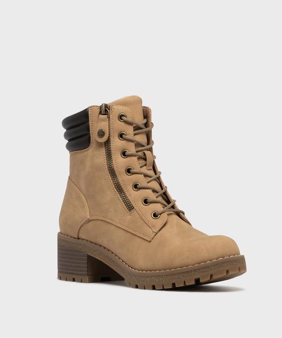 Boots casual à talon et semelle crantée femme vue2 - VALENTINA BALDA - GEMO