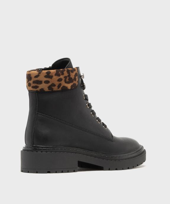 Boots à lacets et zip avec col texturé femme - Valentina Baldano vue4 - VALENTINA BALDA - GEMO