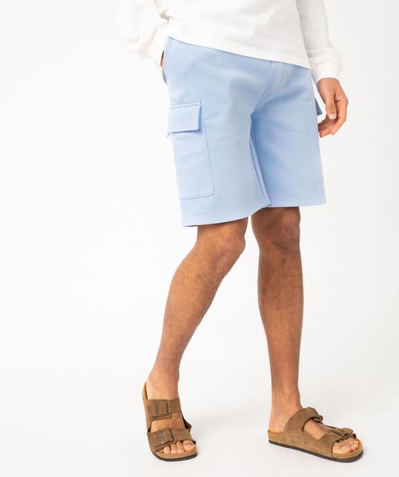Bermuda en maille molletonnée coupe cargo homme vue1 - GEMO (HOMME) - GEMO