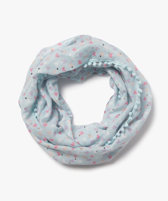 Foulard snood à motifs coeurs fille vue1 - GEMO 4G FILLE - GEMO