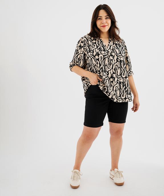 Bermuda à revers en coton stretch femme grande taille vue10 - GEMO 4G GT - GEMO
