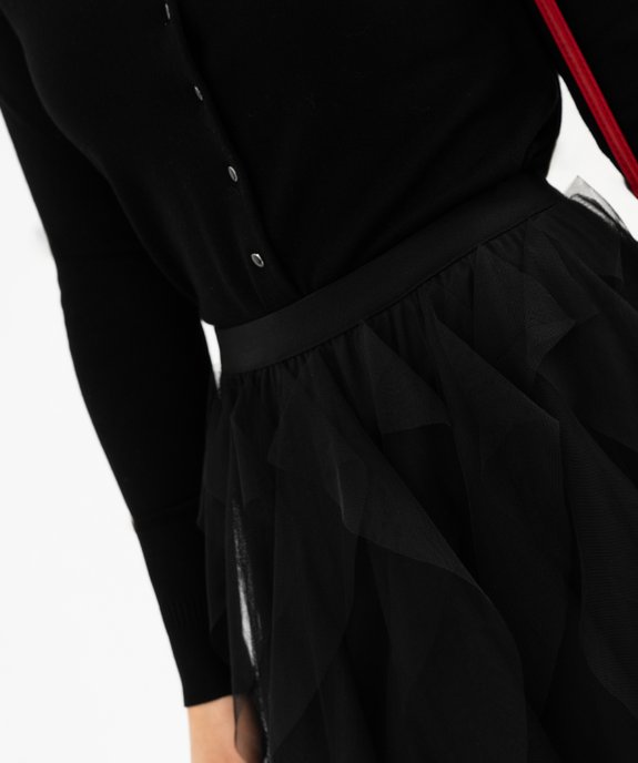 Jupe longue en tulle avec ceinture élastique femme  vue5 - GEMO(FEMME PAP) - GEMO