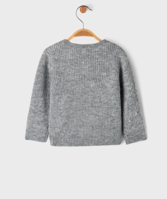 Gilet en maille fantaisie avec fil métallisé bébé fille vue3 - GEMO(BEBE DEBT) - GEMO
