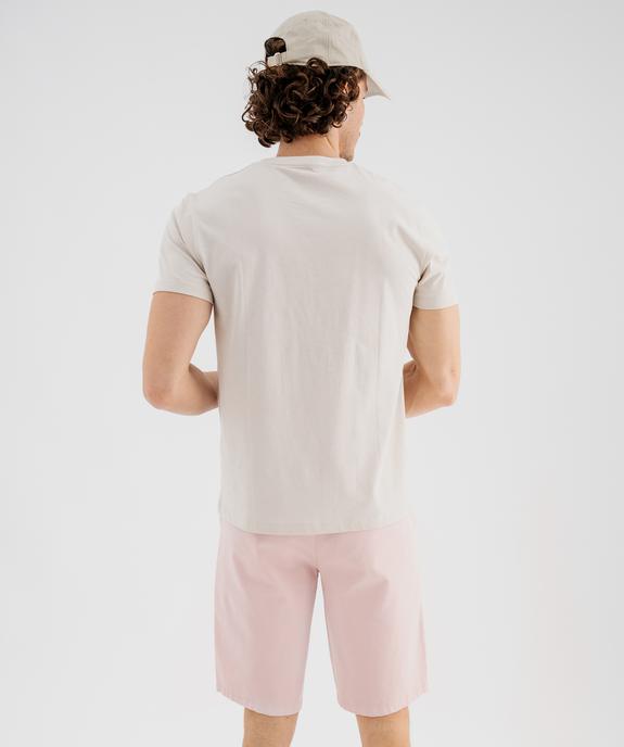 Tee-shirt manches courtes en jersey de coton imprimé homme vue4 - GEMO 4G HOMME - GEMO