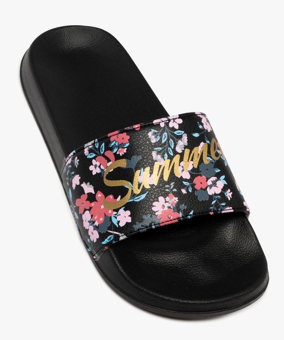 Mules de piscine imprimé fleuri à bandeau moussé femme  vue5 - GEMO (PLAGE) - GEMO