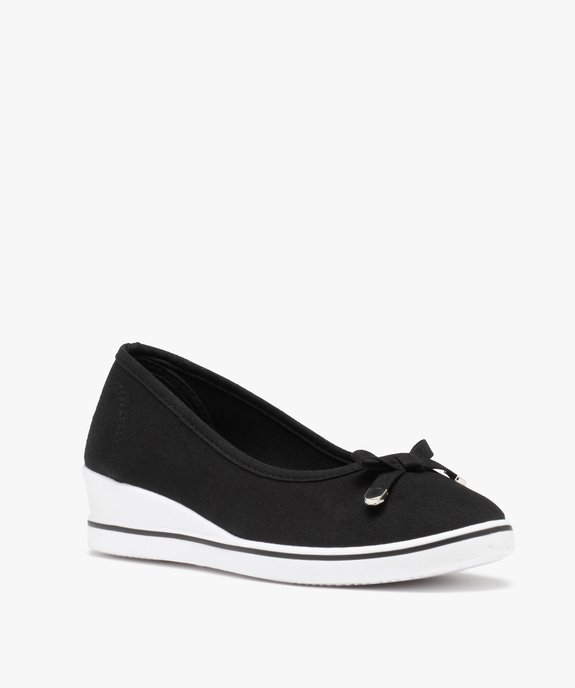 Escarpins femme en toile unis à semelle contrastante vue2 - VALENTINA BALDA - GEMO