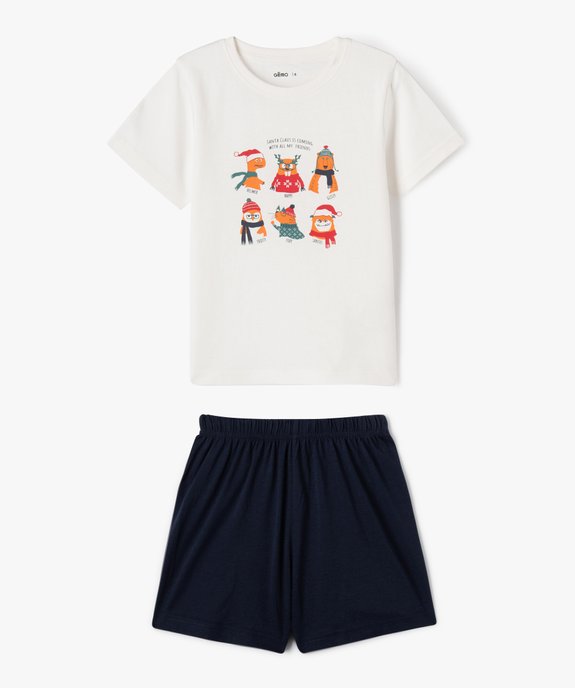 Pyjashort bicolore Spécial Noël garçon vue1 - GEMO (ENFANT) - GEMO