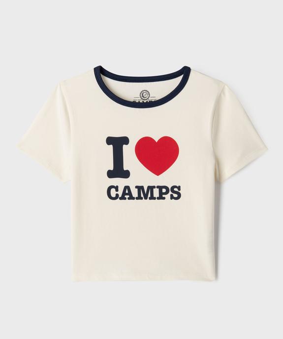 Tee-shirt manches courtes coupe courte imprimé fille - Camps United vue2 - CAMPS GEMO FOR GOOD - GEMO