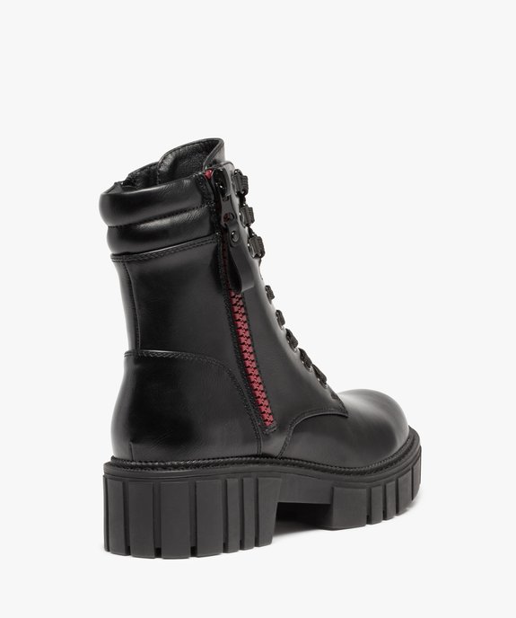 Bottines femme style rangers à lacets et semelle crantée vue5 - GEMO (CASUAL) - GEMO