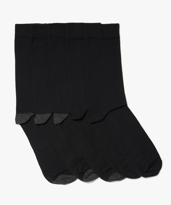 Lot de 5 paires de chaussettes hautes bicolores vue1 - GEMO 4G HOMME - GEMO