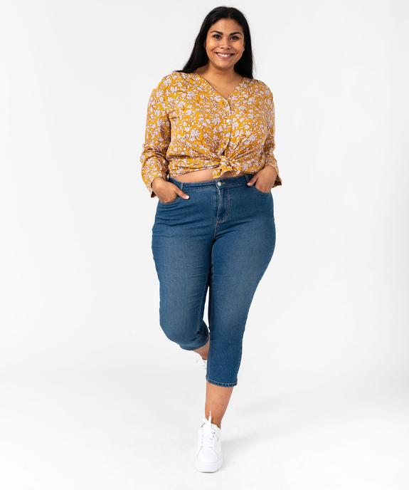 Pantacourt en jean stretch coupe slim taille normale femme grande taille vue5 - GEMO (G TAILLE) - GEMO