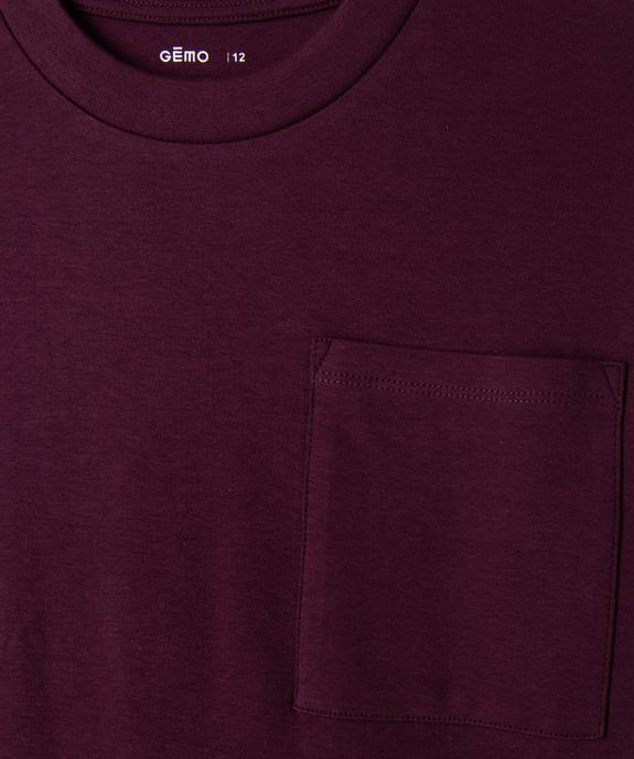 Tee-shirt uni à poche garçon vue2 - GEMO (JUNIOR) - GEMO