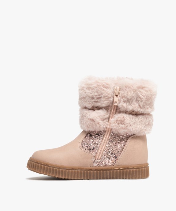 Bottines fourrées zippées à col duveteux fille vue4 - LOVELY WINGS - GEMO