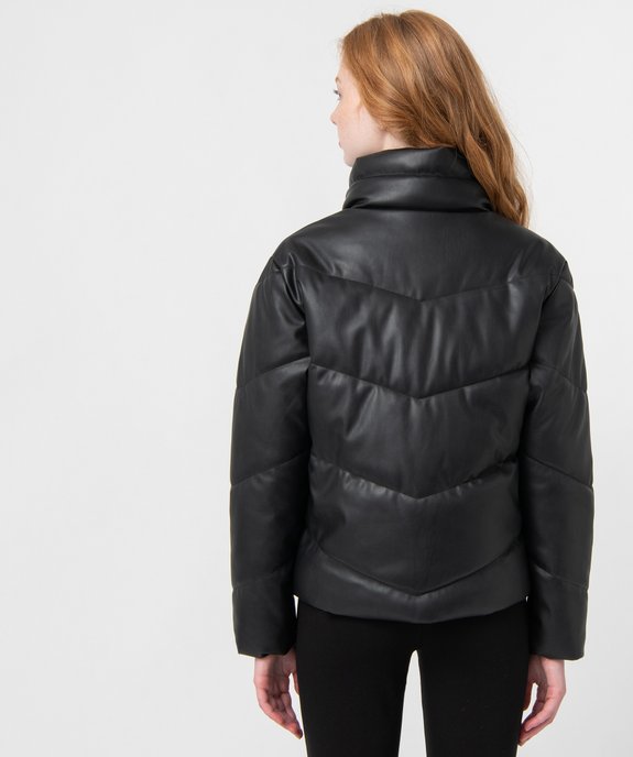 Doudoune femme en cuir imitation vue3 - GEMO(FEMME PAP) - GEMO
