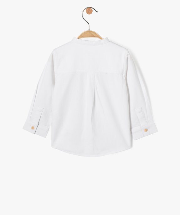 Chemise bébé garçon à manches longues et col mao vue3 - GEMO(BEBE DEBT) - GEMO