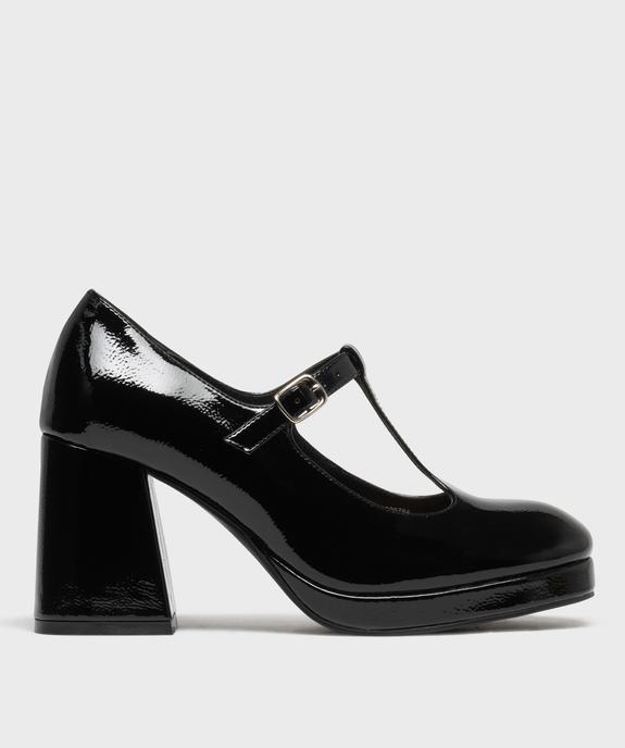Escarpins Salomé vernis à talon bloc femme - Follow Me vue2 - FOLLOW ME - GEMO