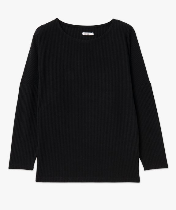 Haut de pyjama en maille côtelée femme vue4 - GEMO 4G FEMME - GEMO