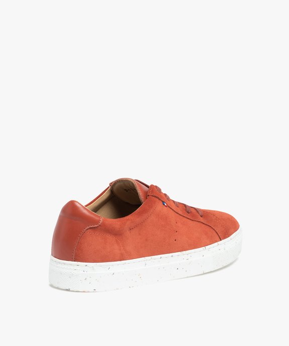 Baskets femme unies en cuir à lacets – Tanéo vue4 - TANEO - GEMO