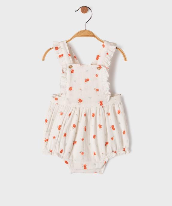 Combinaison courte à motifs fleuris et volants bébé fille vue2 - GEMO(BB COUCHE) - GEMO