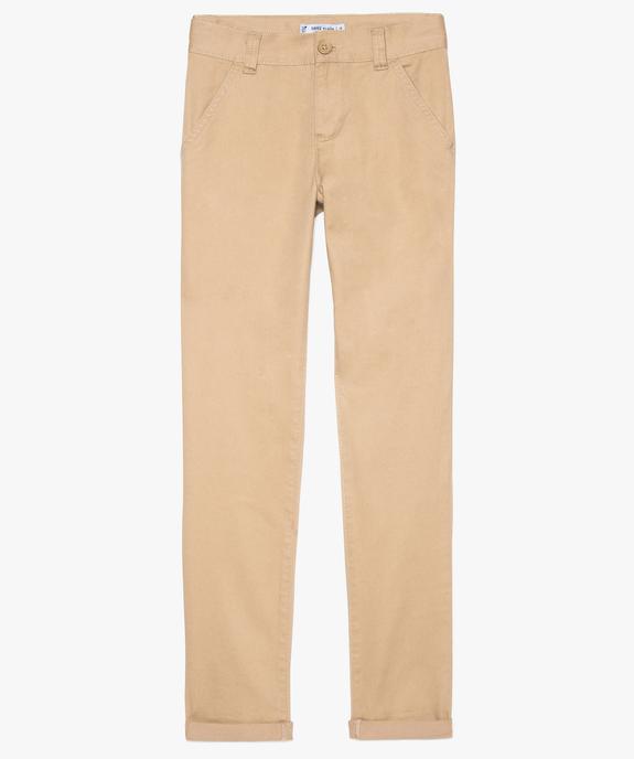 Pantalon chino garçon avec revers cousus en bas de jambe vue2 - GEMO (JUNIOR) - GEMO