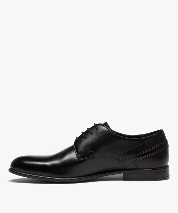 Derbies homme unies dessus en cuir et à lacets ronds vue4 - MARIO BALDANO - GEMO