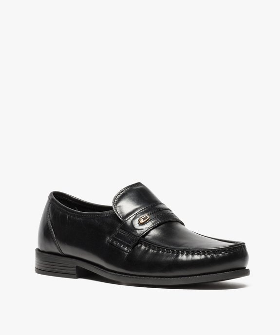 Mocassins homme unis dessus et intérieur cuir vue2 - G'FLEX - GEMO