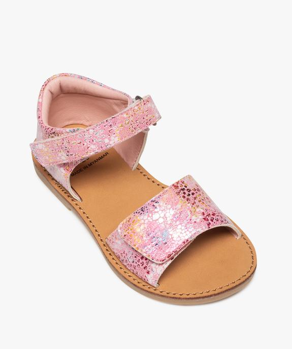 Sandales fille multicolores à brides scratch vue5 - GEMO (ENFANT) - GEMO