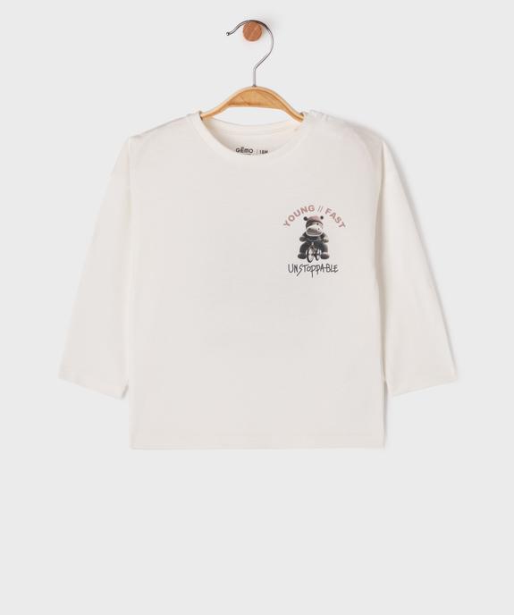 Tee-shirt manches longues imprimé devant et dos bébé garçon vue3 - GEMO 4G BEBE - GEMO