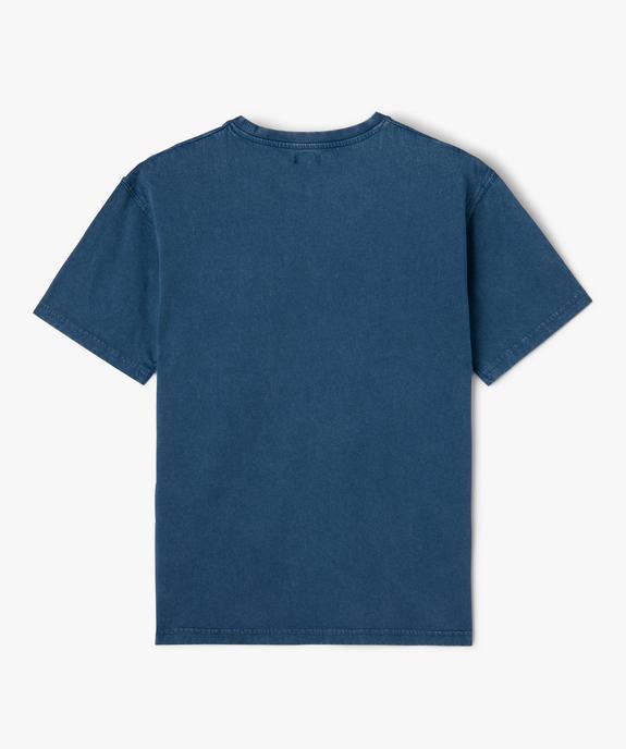Tee-shirt uni à poche poitrine garçon vue3 - GEMO (JUNIOR) - GEMO