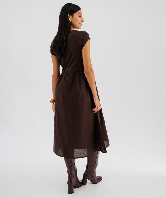 Robe bi-matières à manches courtes femme  vue5 - GEMO(FEMME PAP) - GEMO