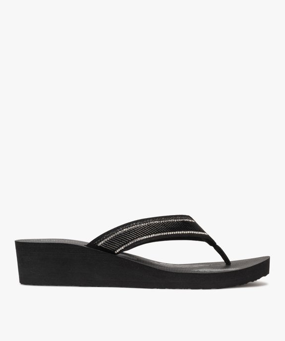 Tongs femme compensées à brides perlées et à strass - Isotoner vue1 - ISOTONER - GEMO