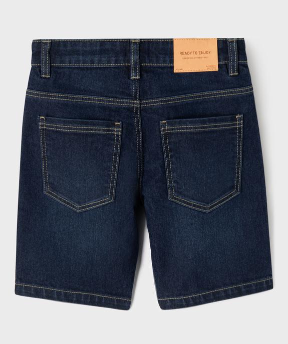 Bermuda en jean coupe skater taille ajustable garçon vue3 - GEMO (ENFANT) - GEMO