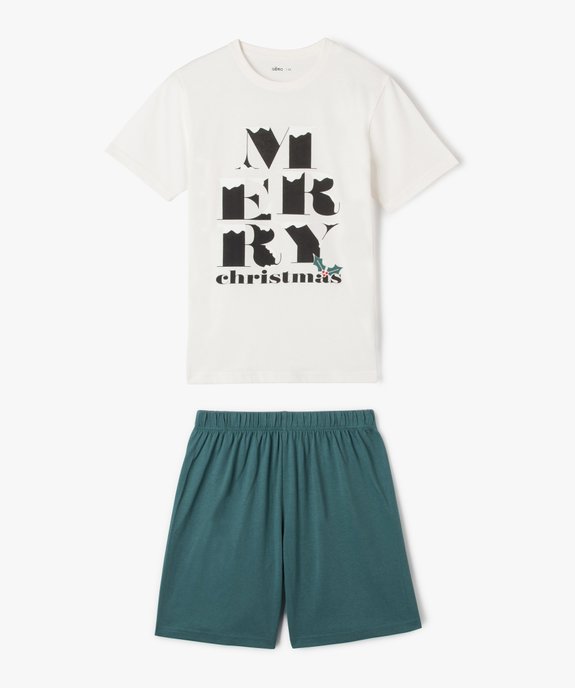 Pyjashort bicolore spécial Noël garçon vue1 - GEMO (JUNIOR) - GEMO