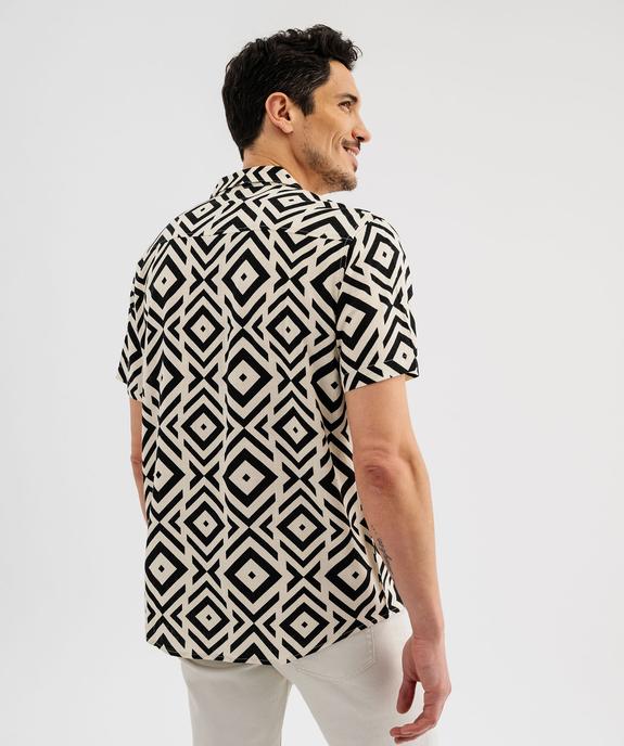 Chemise manches courtes et col cubain à motifs graphiques homme vue5 - GEMO 4G HOMME - GEMO
