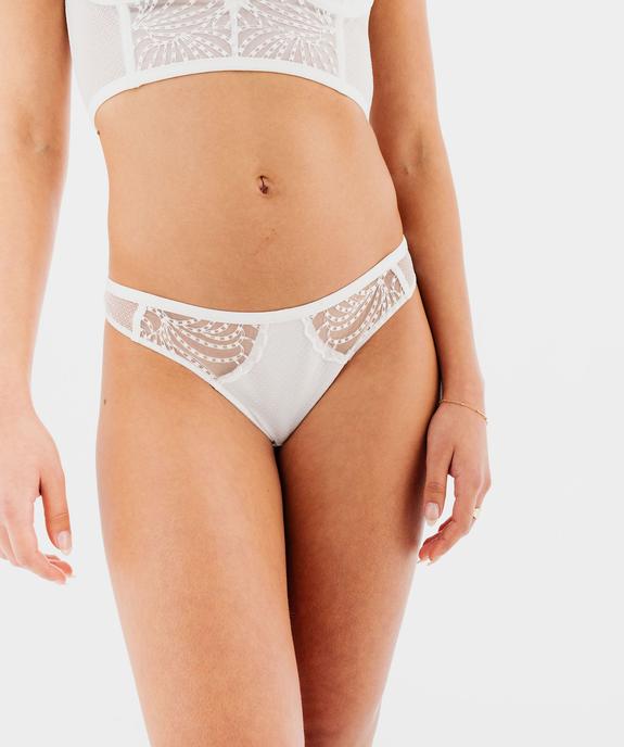 Tanga en dentelle avec dos ajouré femme vue1 - GEMO(HOMWR FEM) - GEMO