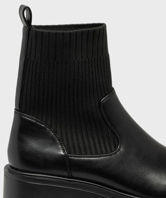 Boots avec tige chaussette et semelle plateforme femme - 5 Miles vue7 - 5 MILES - GEMO