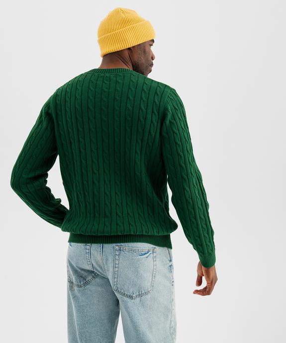 Pull col rond en coton à torsades homme vue4 - GEMO (HOMME) - GEMO
